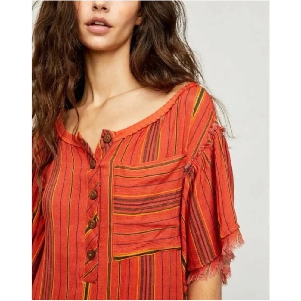 Free People Better Days Red Combo Maxi Dress NWT SZ XS - Picture 3 of 13